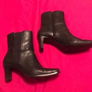 Black square toe boots